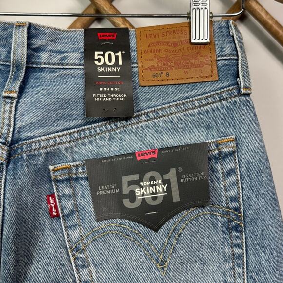 New Levi's 501 Skinny Jeans in Can't Touch This Women's Size 26 - Picture 6 of 10